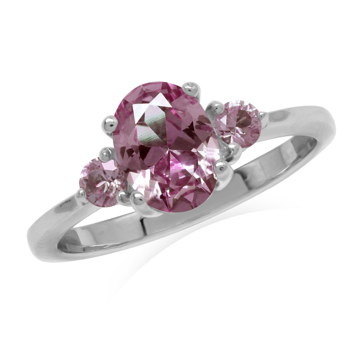 8X6mm Oval Shape Simulated Color Change Alexandrite White Gold Plated 925 Sterling Silver Engagement Ring - Silvershake-store