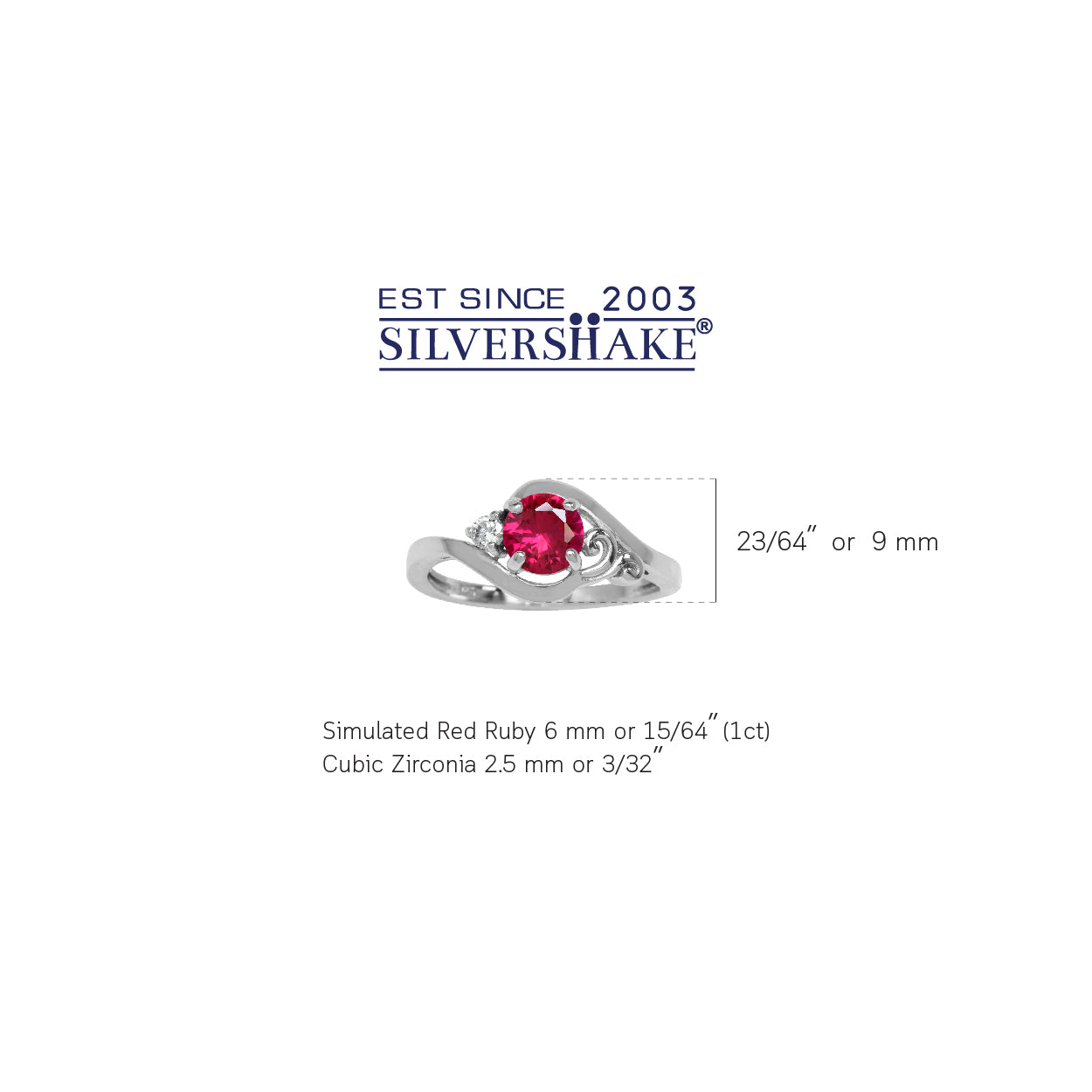 Synthetic Ruby Red and White Cubic Zirconia Gold Plated 925 Sterling Silver Engagement Ring - Silvershake-store