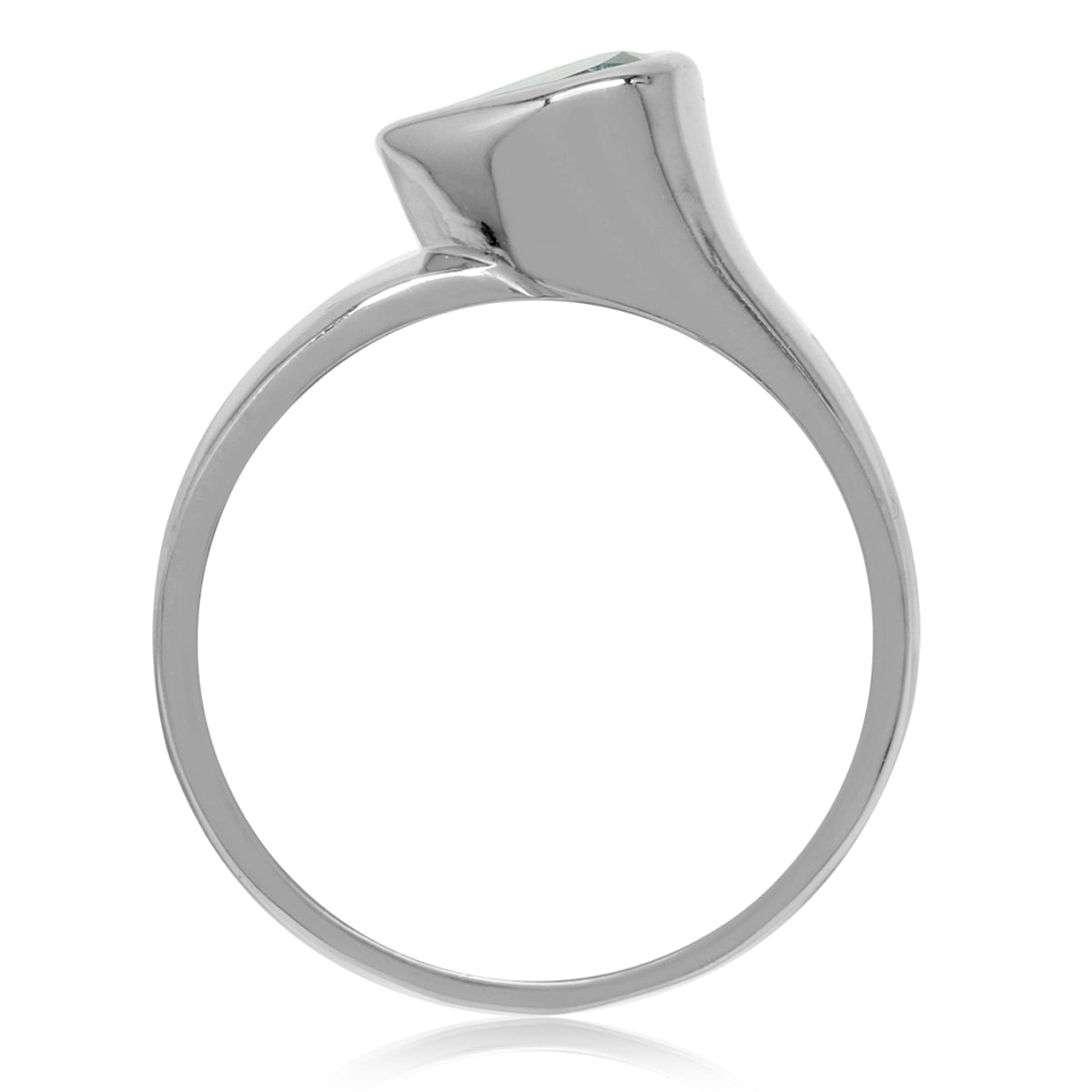 1.28ct. Genuine Pear Shape London Blue Topaz White Gold Plated 925 Sterling Silver Modern Style Ring silvershake