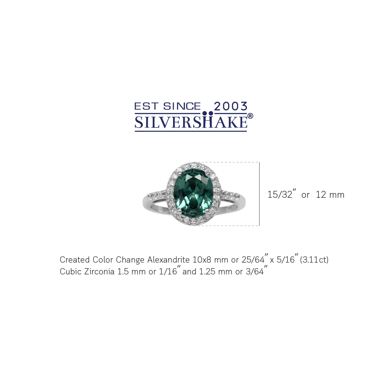 10x8MM Oval Shape Simulated Color Change Alexandrite 925 Sterling Silver Halo Engagement Ring