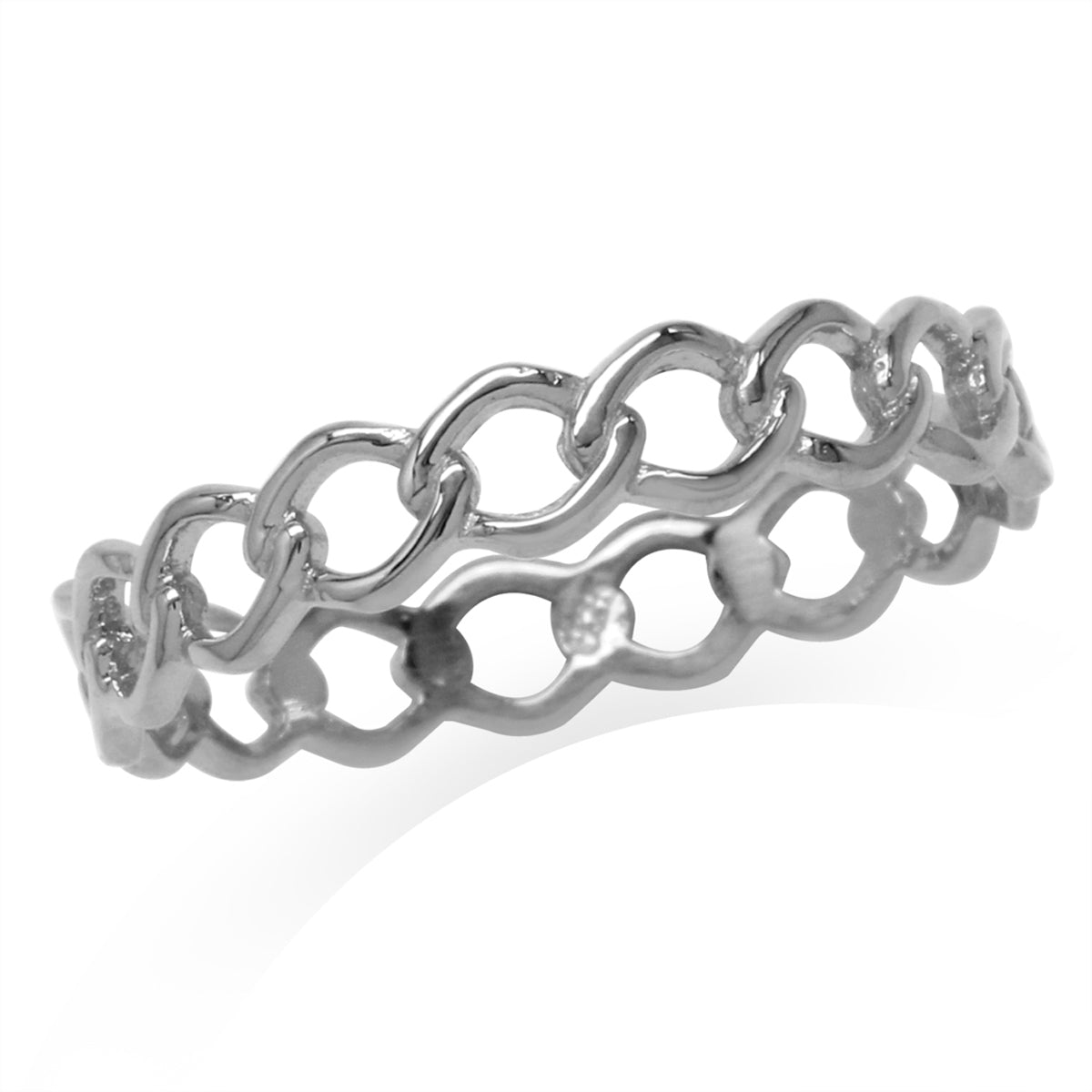 White Gold Plated 925 Sterling Silver Eternity Knot Band Stack/Stackable Ring silvershake