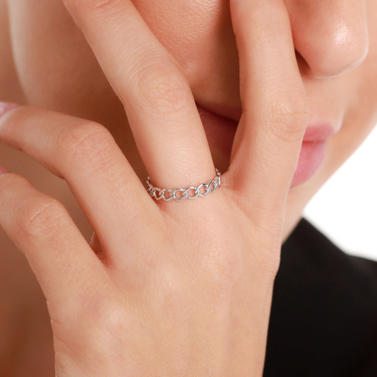 White Gold Plated 925 Sterling Silver Eternity Knot Band Stack/Stackable Ring silvershake