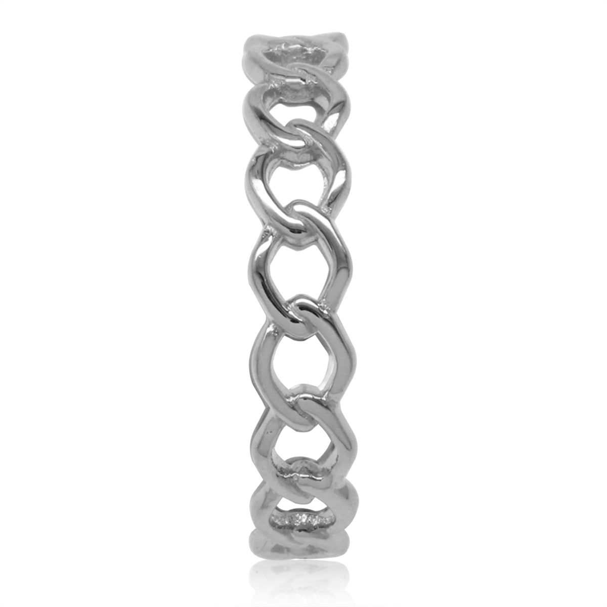 White Gold Plated 925 Sterling Silver Eternity Knot Band Stack/Stackable Ring silvershake