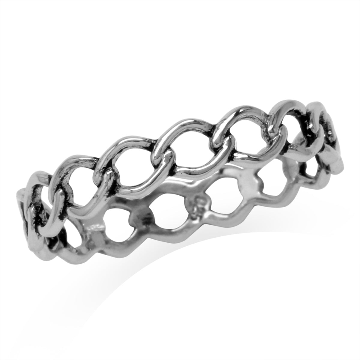 Antique Finishing 925 Sterling Silver Eternity Knot Band Stack/Stackable Ring silvershake