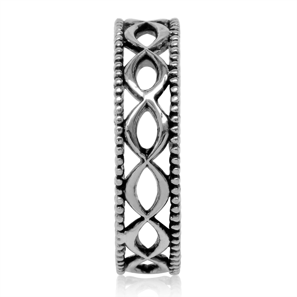 Antique Finishing 925 Sterling Silver Filigree Eternity Band Stack/Stackable Ring silvershake
