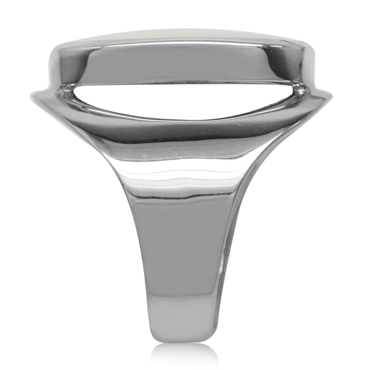 Mother Of Pearl Inlay White Gold Plated 925 Sterling Silver Casual Armor Ring silvershake