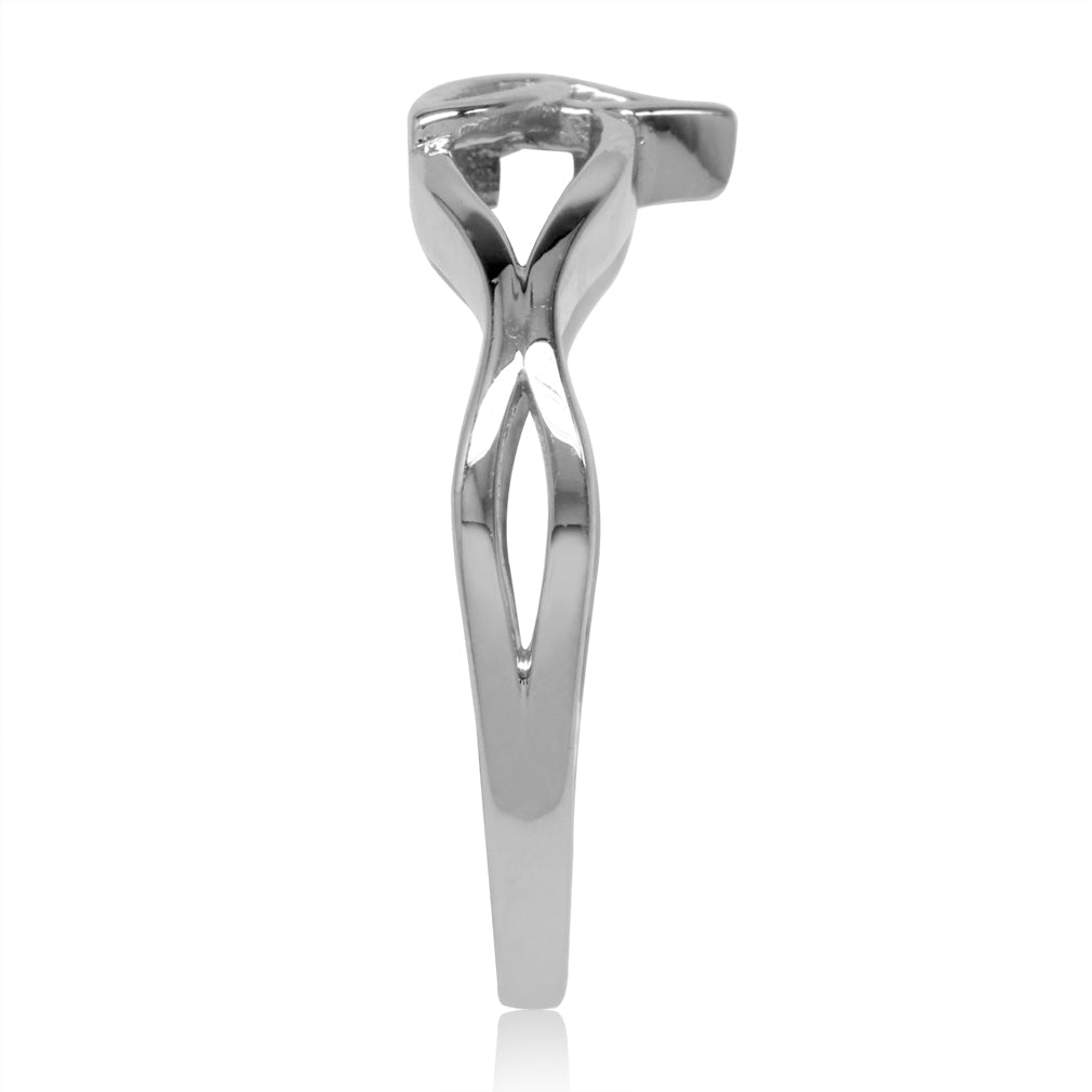 White Gold Plated 925 Sterling Silver Triquetra Celtic Knot Ring - Silvershake-store