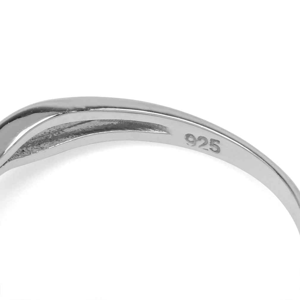 White Gold Plated 925 Sterling Silver Triquetra Celtic Knot Ring - Silvershake-store