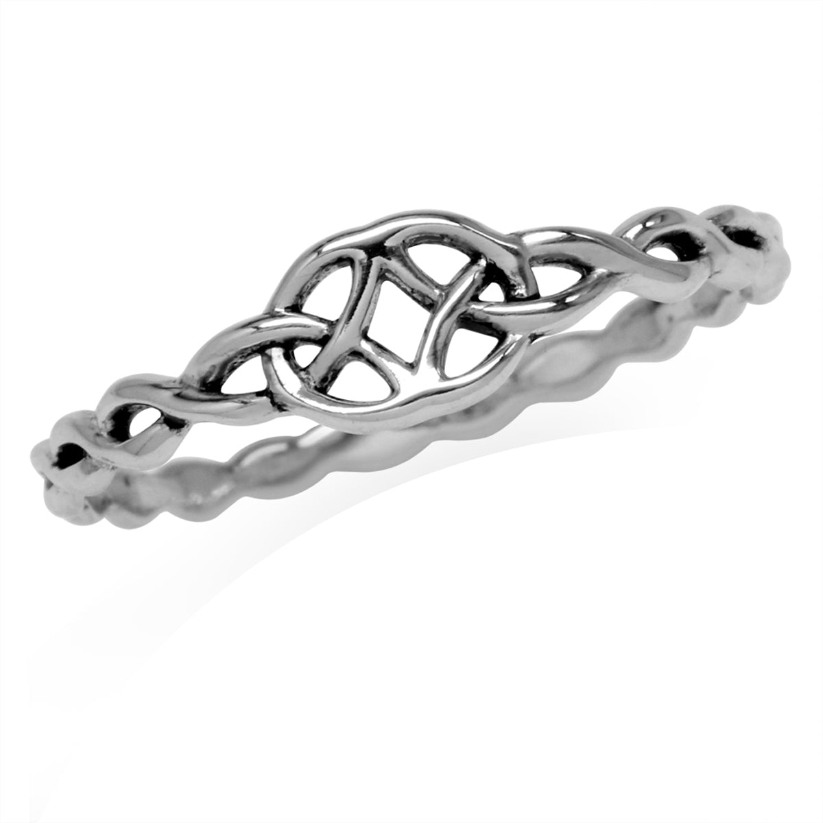 Petite 925 Sterling Silver Ribbon Knot/Weave Casual Ring silvershake