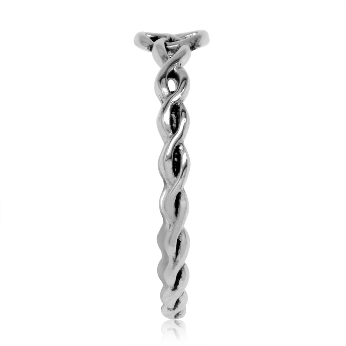 Petite 925 Sterling Silver Ribbon Knot/Weave Casual Ring silvershake