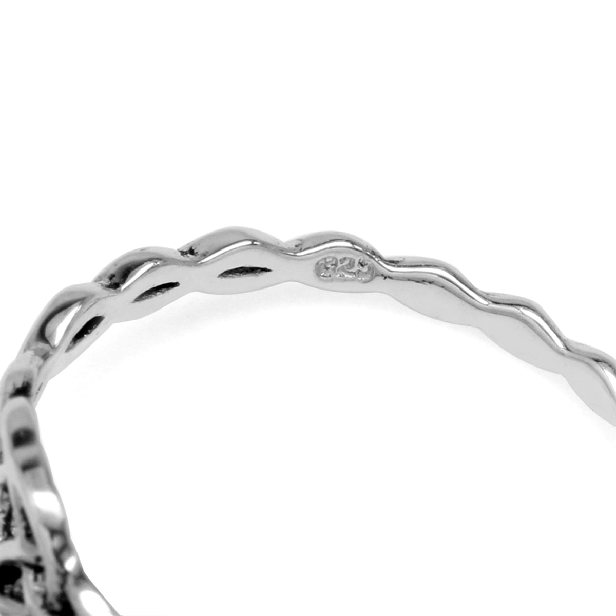 Petite 925 Sterling Silver Ribbon Knot/Weave Casual Ring silvershake