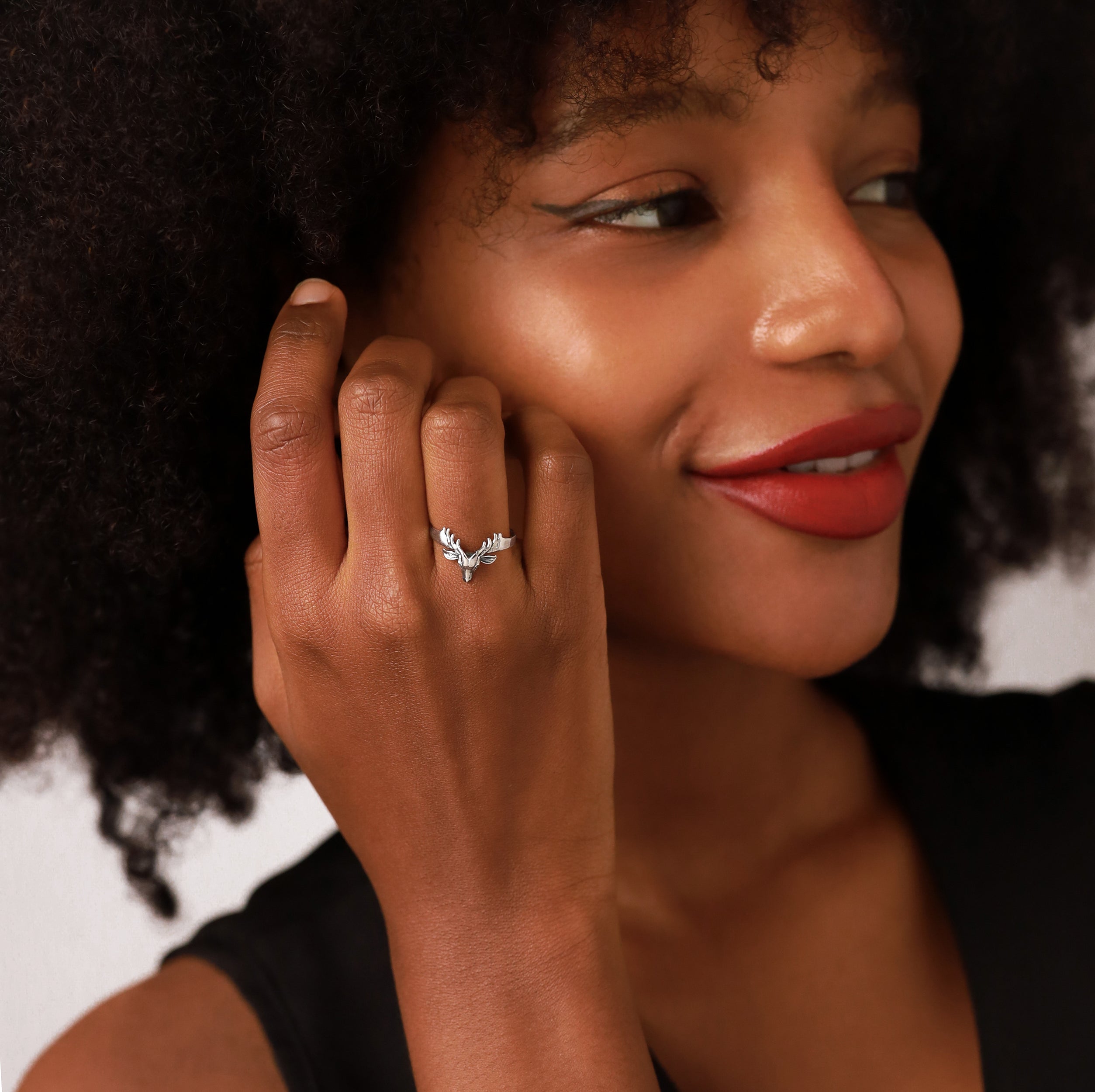 925 Sterling Silver Deer Fashion Casual Ring - Silvershake-store