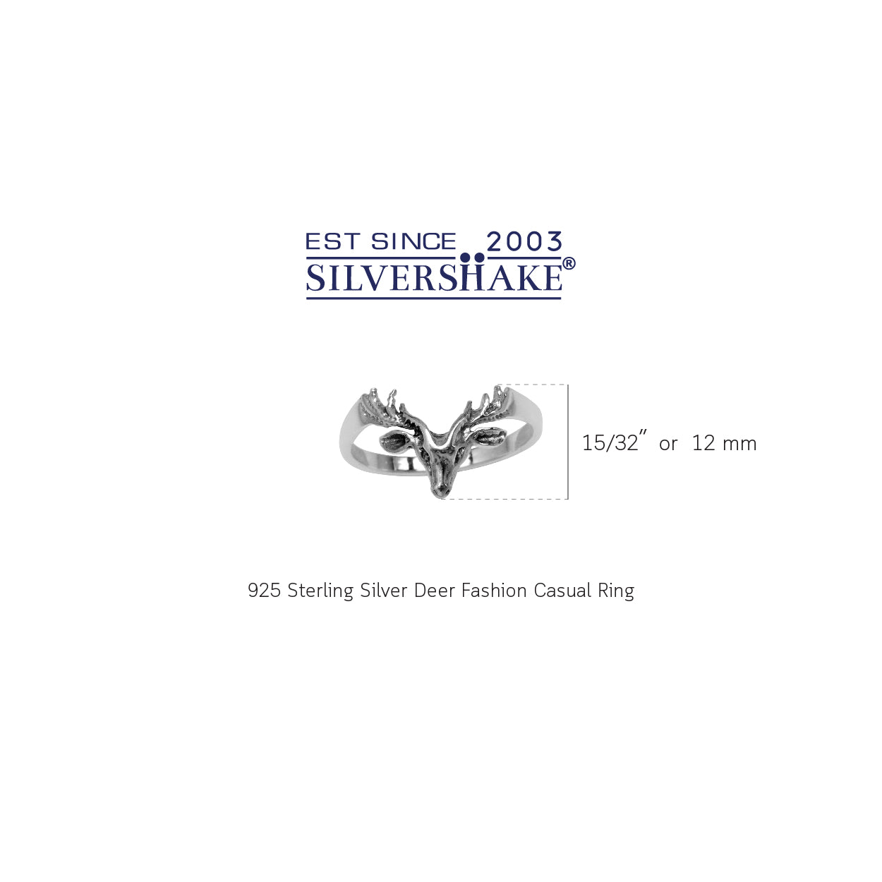 925 Sterling Silver Deer Fashion Casual Ring - Silvershake-store