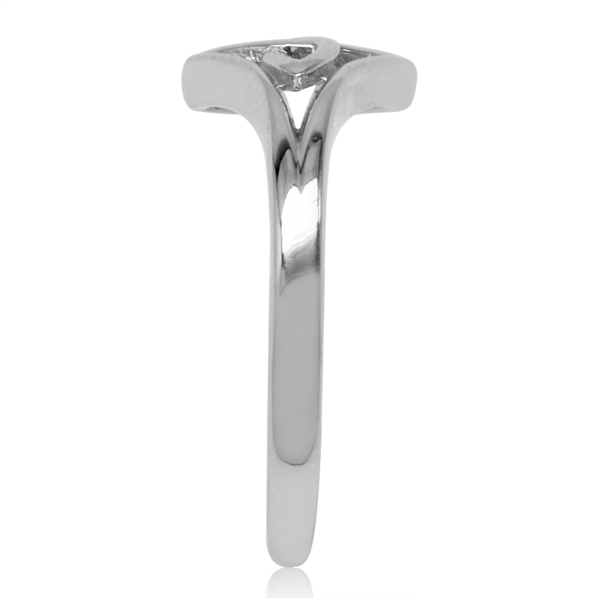 White Gold Plated 925 Sterling Silver Triquetra Celtic Knot Ring