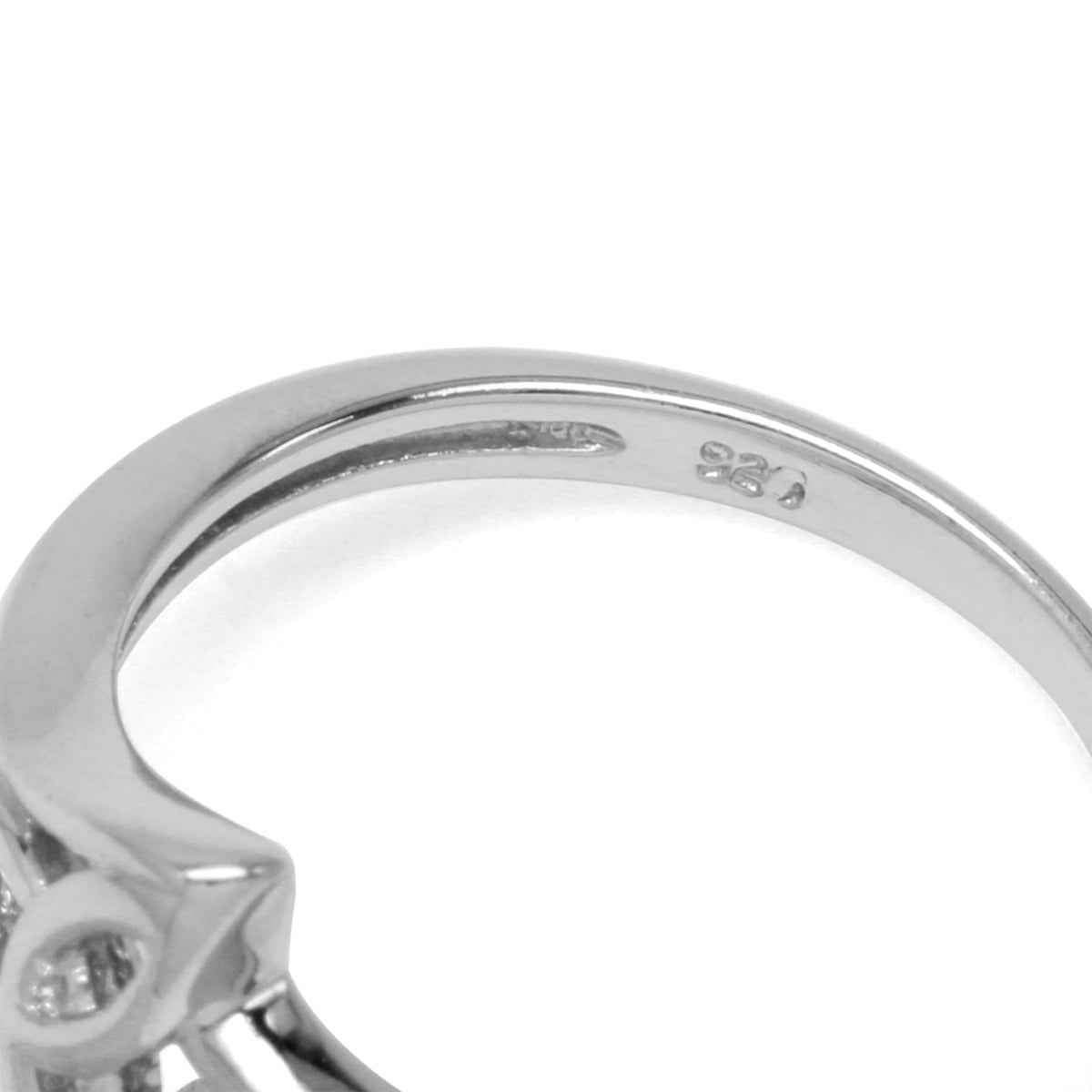 White Gold Plated 925 Sterling Silver Triquetra Celtic Knot Ring