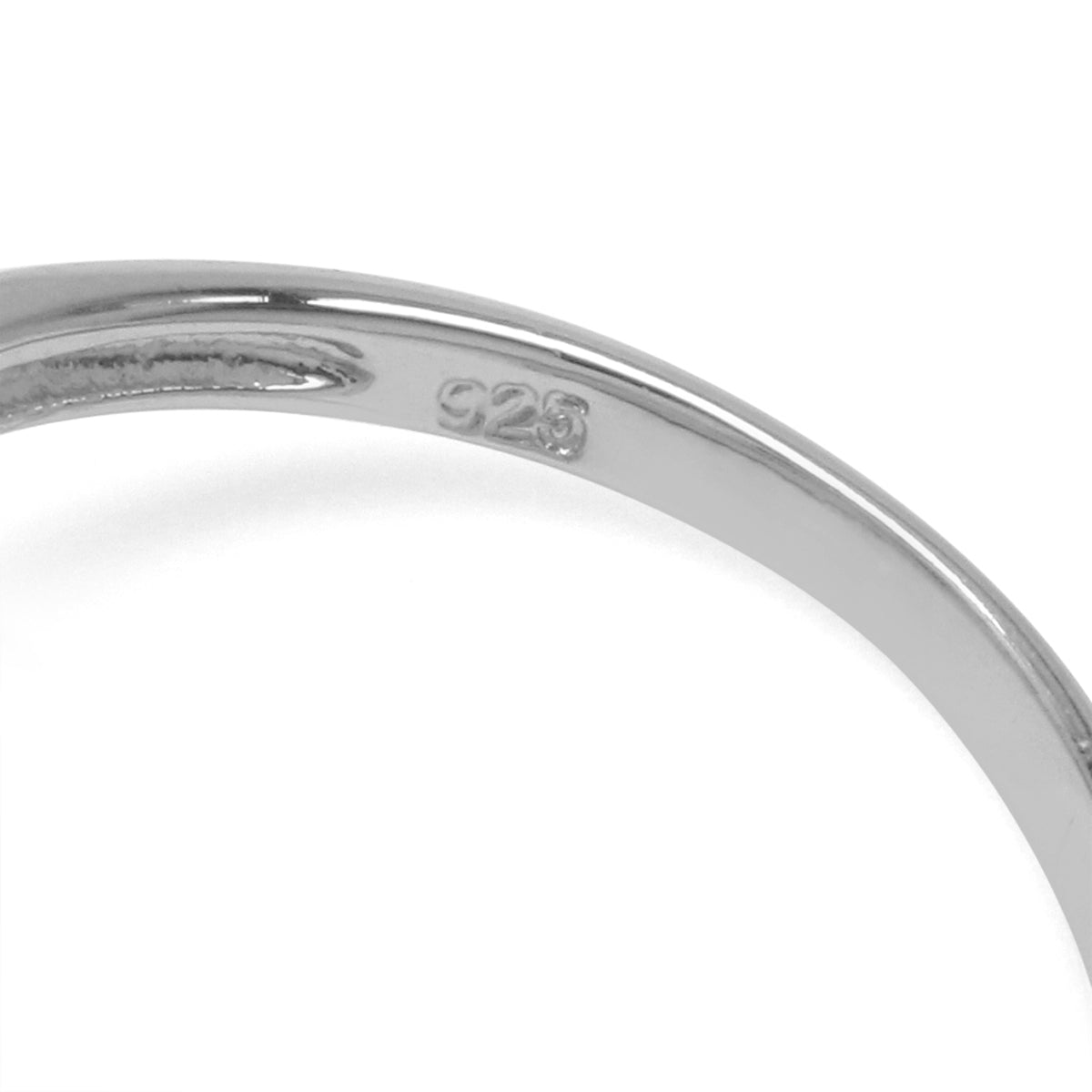 3-Stone Natural Moonstone White Gold Plated 925 Sterling Silver Ribbon Knot/Weave Ring