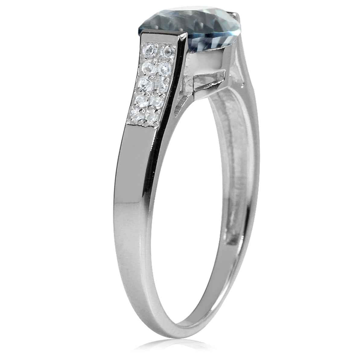 Oval Shape Simulated Color Change Alexandrite and White Cubic Zirconia 925 Sterling Silver Ring