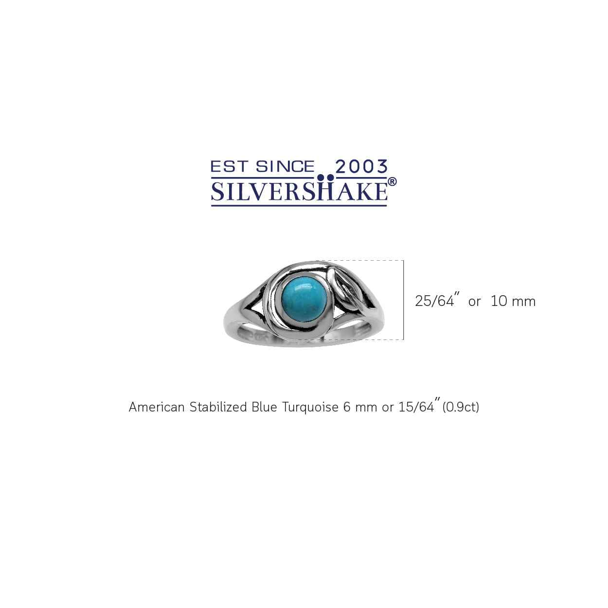 6MM Genuine Round Shape American Turquoise 925 Sterling Silver Leaf Vintage Inspired Ring