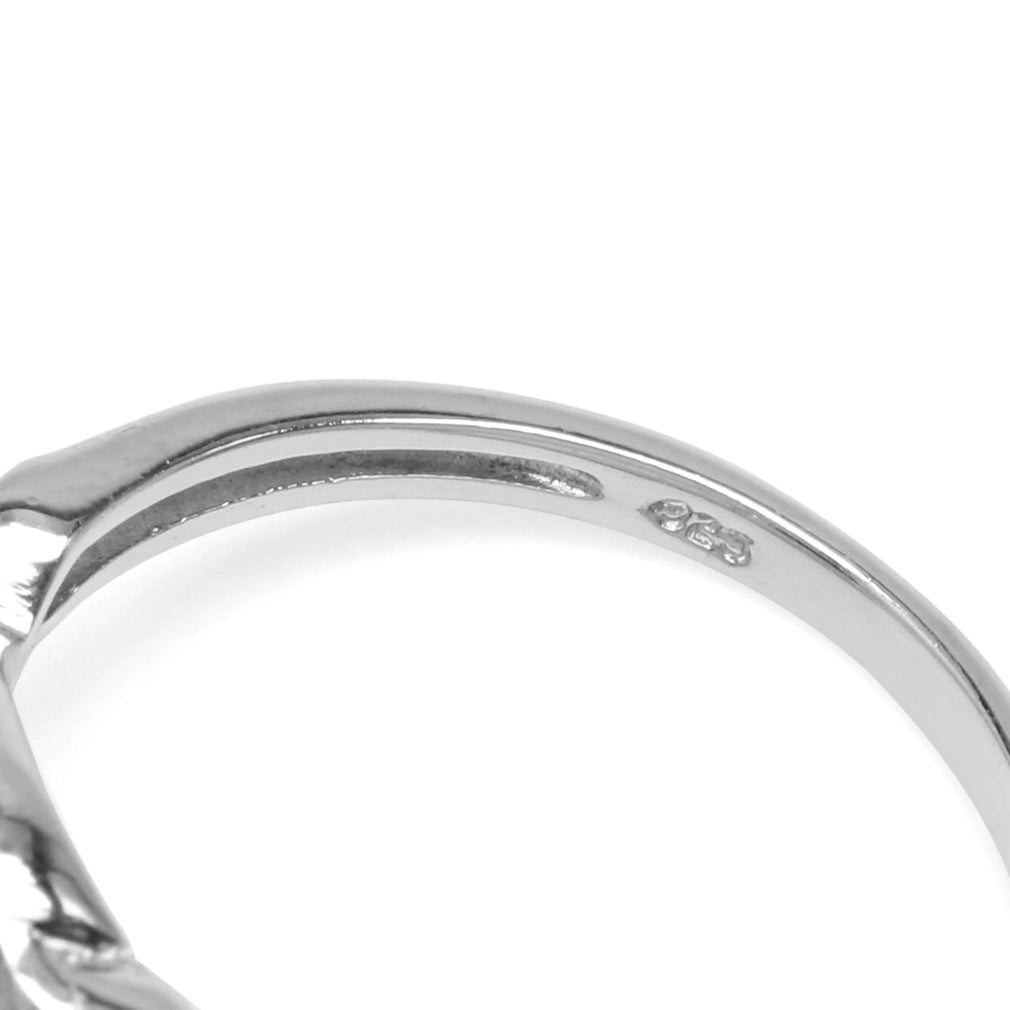 7mm Round Shape Abalone Paua Shell White Gold Plated 925 Sterling Silver Casual Solitaire Ring - Silvershake-store