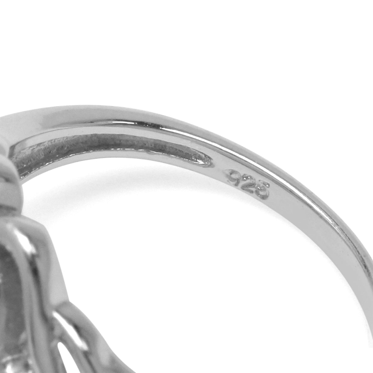 8MM Round Shape Labradorite White Gold Plated 925 Sterling Silver Celtic Knot Solitaire Ring