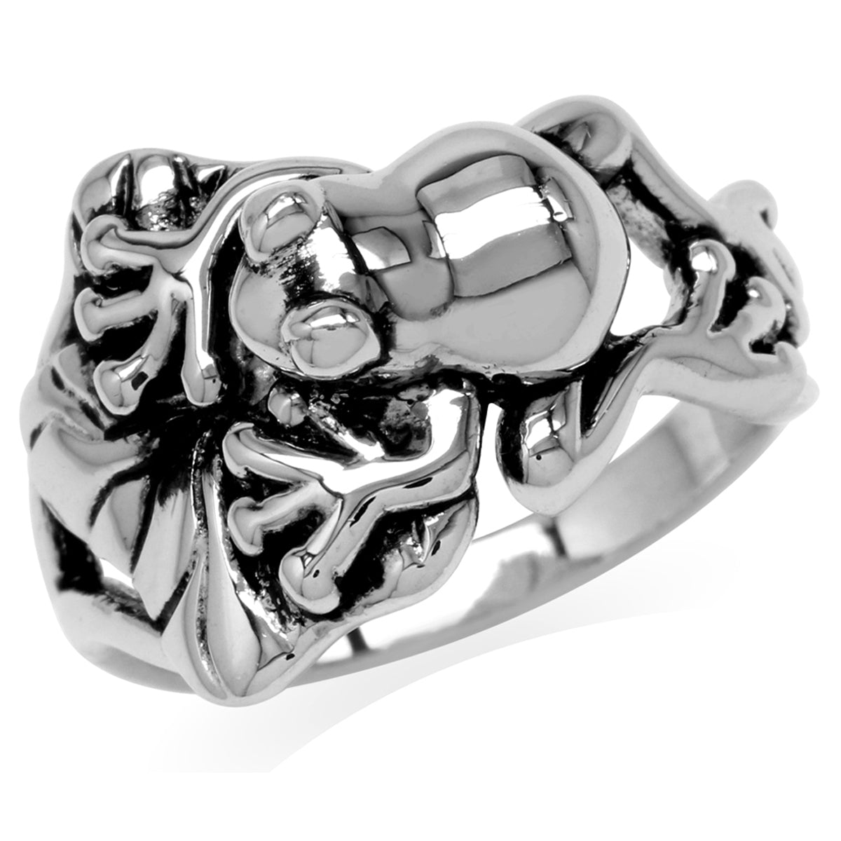925 Sterling Silver Lotus Leaf & Leaping Frog Fashion Casual Ring