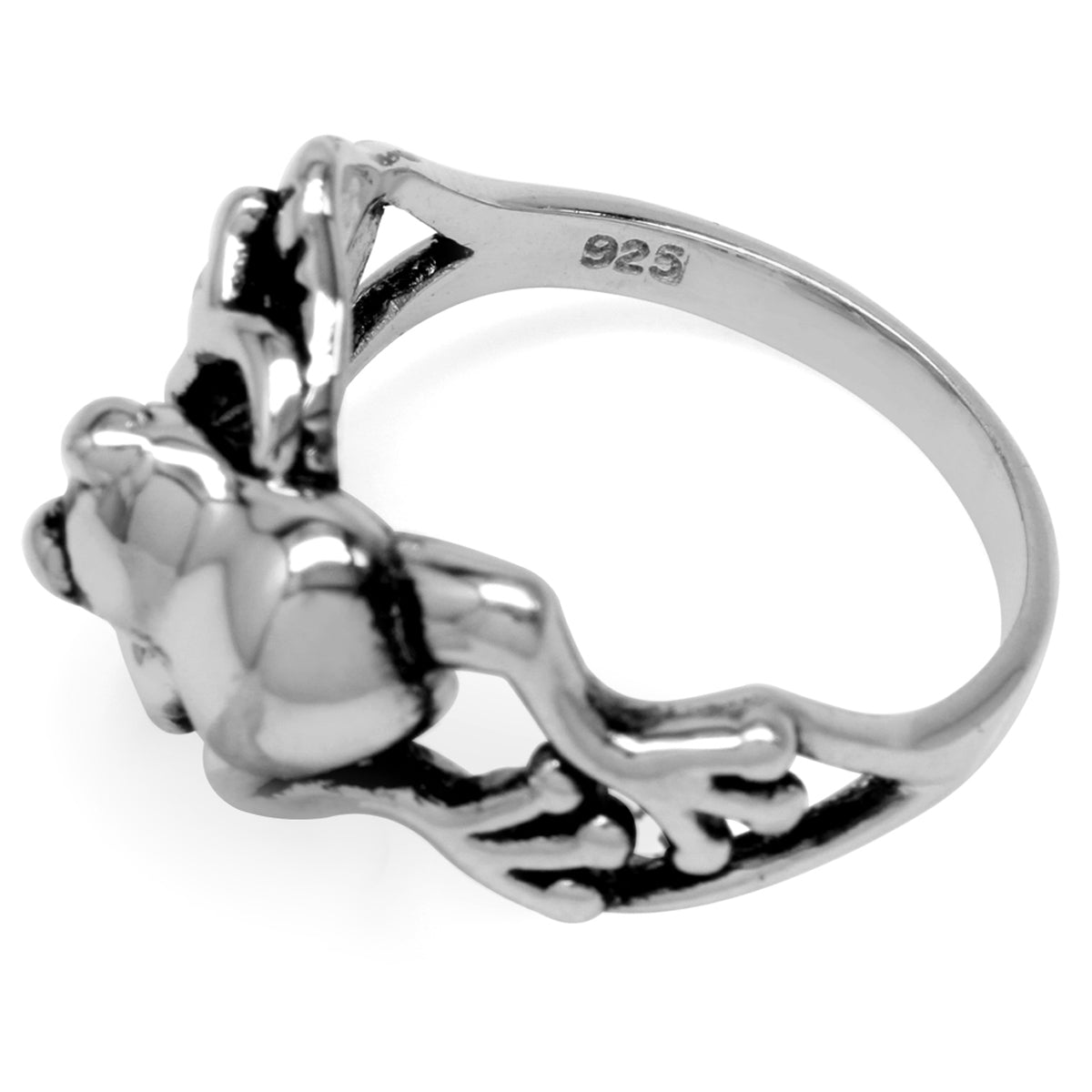 925 Sterling Silver Lotus Leaf & Leaping Frog Fashion Casual Ring
