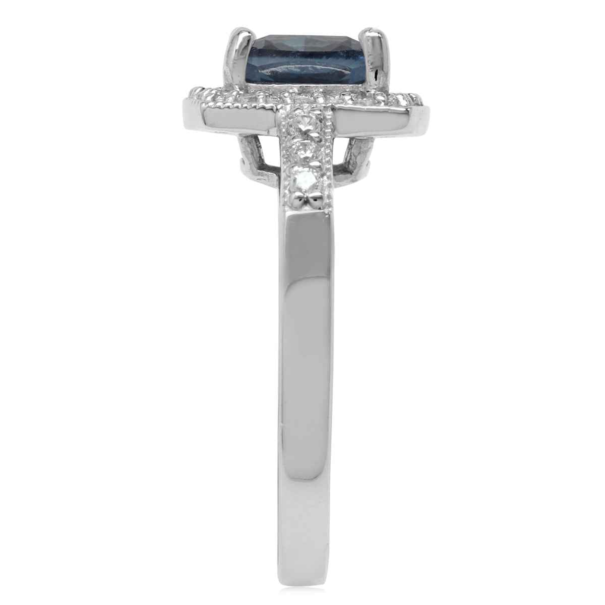8mm Cushion Shape Created Color Change Alexandrite 925 Sterling Silver Halo Engagement Ring