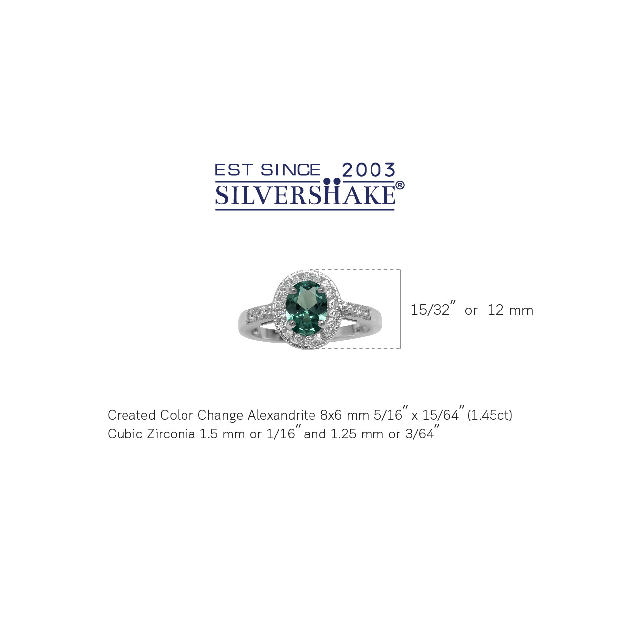 8x6MM Oval Shape Simulated Color Change Alexandrite 925 Sterling Silver Halo Engagement Ring
