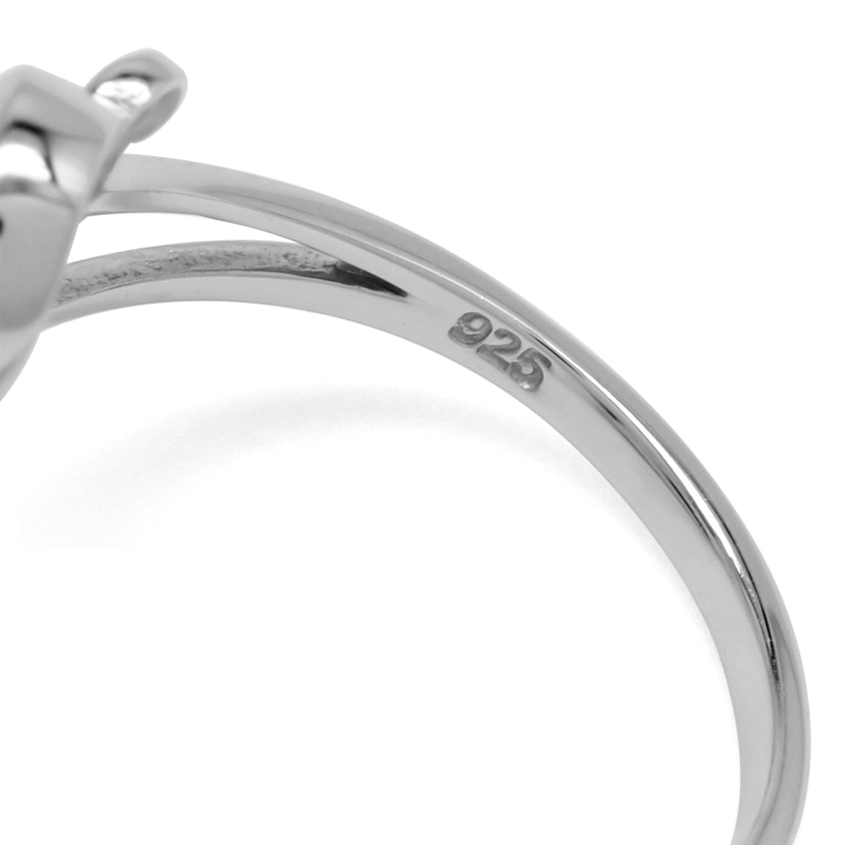 5mm Natural Round Shape Moonstone 925 Sterling Silver Leaf and Swirl Style Bypass Ring - Silvershake-store