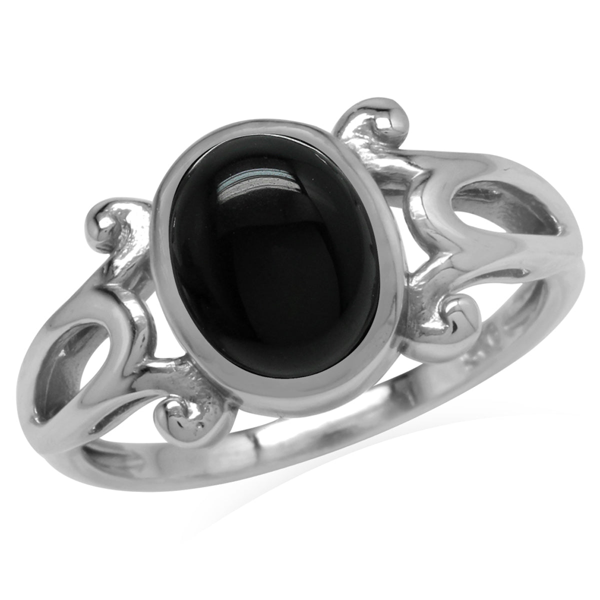 Genuine Black Onyx 925 Sterling Silver Victorian Inspired Casual Ring
