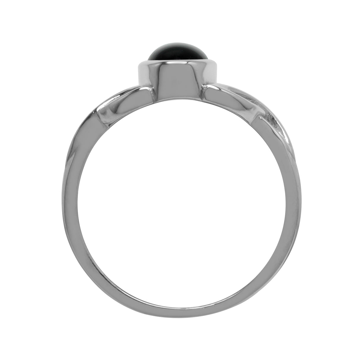 7x5 mm Oval Black Onyx Stone 925 Sterling Silver Triquetra Celtic Knot Ring - Silvershake-store