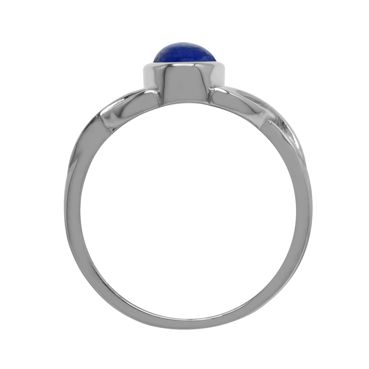 7x5 mm Oval Blue Lapis Lazuli Stone 925 Sterling Silver Triquetra Celtic Knot Ring - Silvershake-store