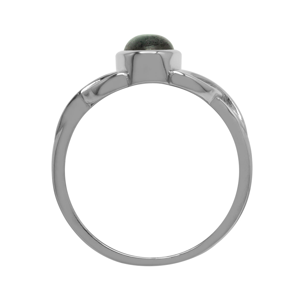 7x5 mm Oval Labradorite Stone 925 Sterling Silver Triquetra Celtic Knot Ring - Silvershake-store