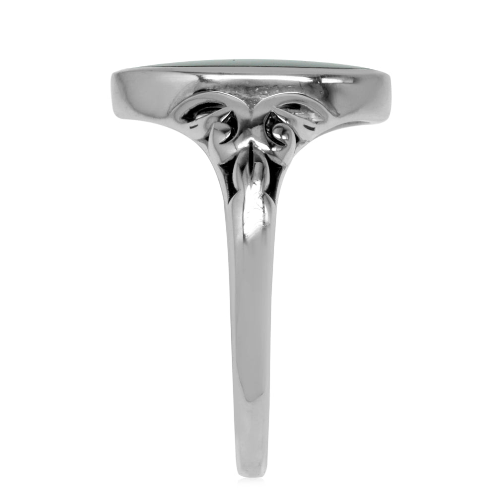 14x7MM Natural Marquise Shape Black Onyx 925 Sterling Silver Filigree Ring - Silvershake-store