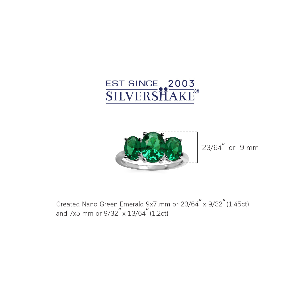 Emerald Green Created-Emerald 925 Sterling Silver Ring Size - Silvershake-store