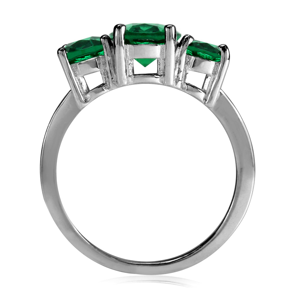 Emerald Green Created-Emerald 925 Sterling Silver Ring Size - Silvershake-store