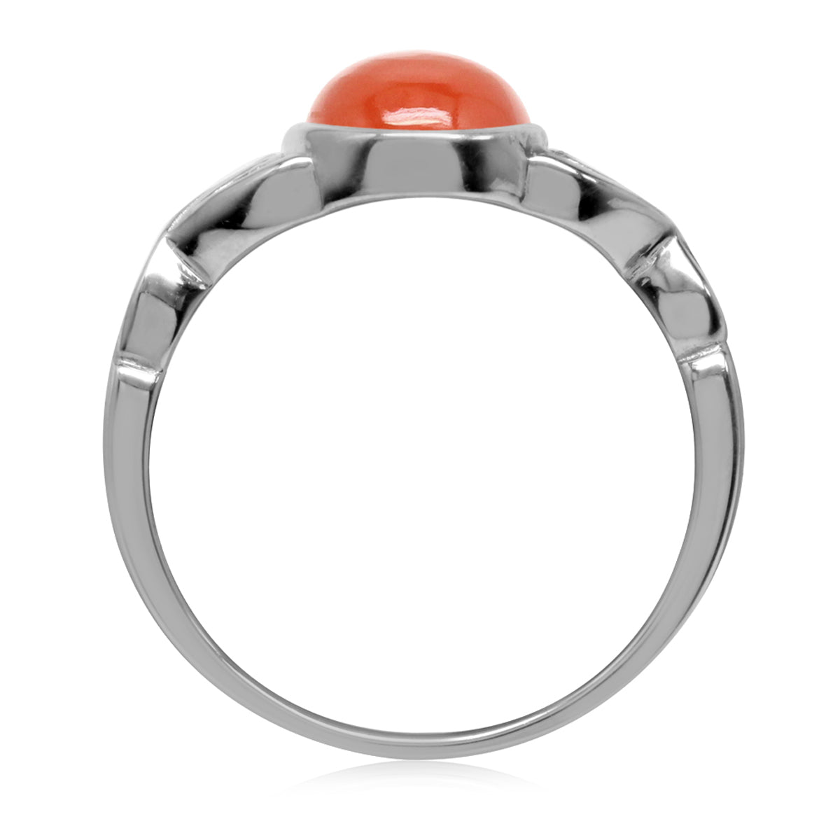 Geunine Orange Carnelian Stone 925 Sterling Silver Victorian Style Solitaire Ring - Silvershake-store