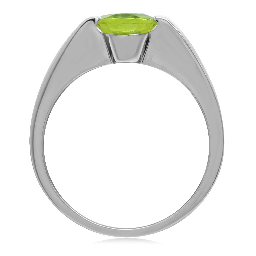 2 Ct Natural Green Peridot 925 Sterling Silver Classic Solitaire Birthstone Gemstone Engagement Ring Jewelry for Women - Silvershake-store