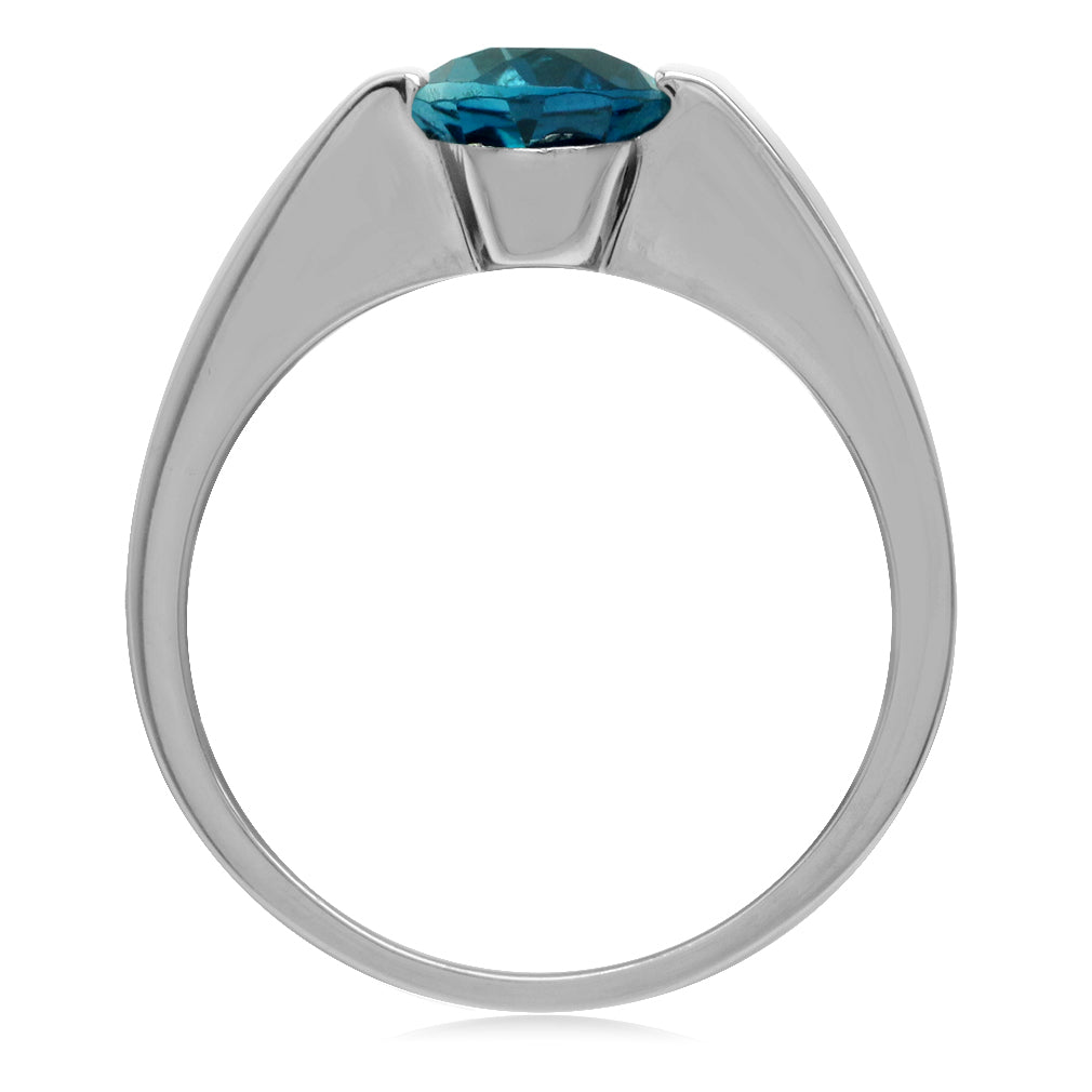 2.2 Ct London Blue Topaz 925 Sterling Silver Classic Solitaire Birthstone Gemstone Engagement Ring Jewelry for Women - Silvershake-store