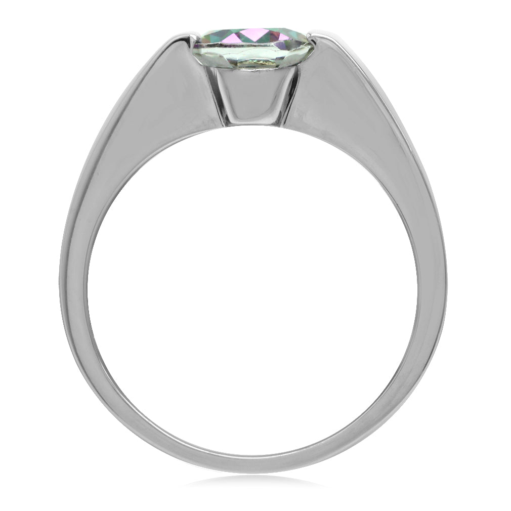 2 Ct Mystic Rainbow Fire Topaz 925 Sterling Silver Classic Solitaire Gemstone Engagement Ring Jewelry for Women - Silvershake-store