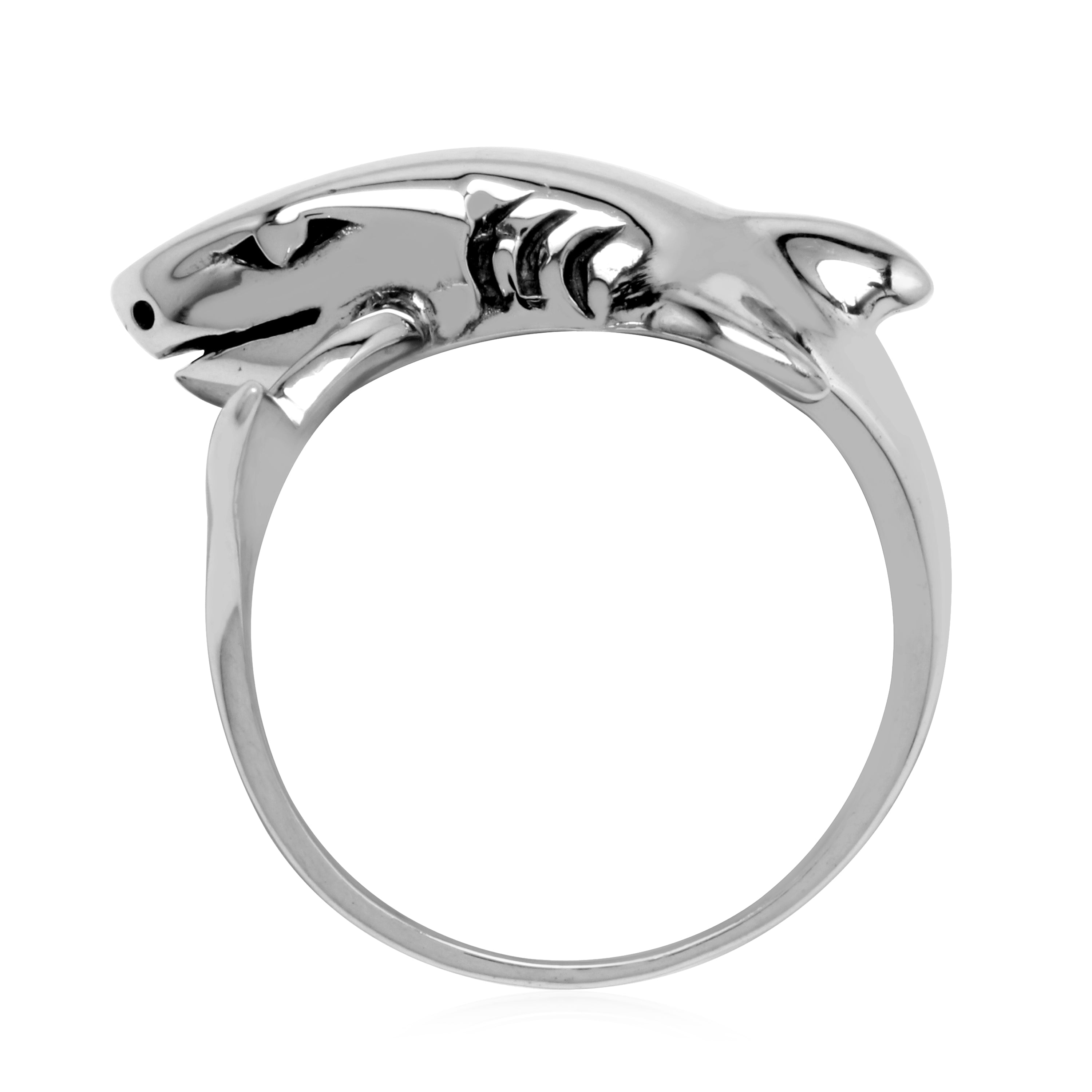 Great White Shark 925 Sterling Silver Ring Jewelry for Divers Men Women Unisex - Silvershake-store