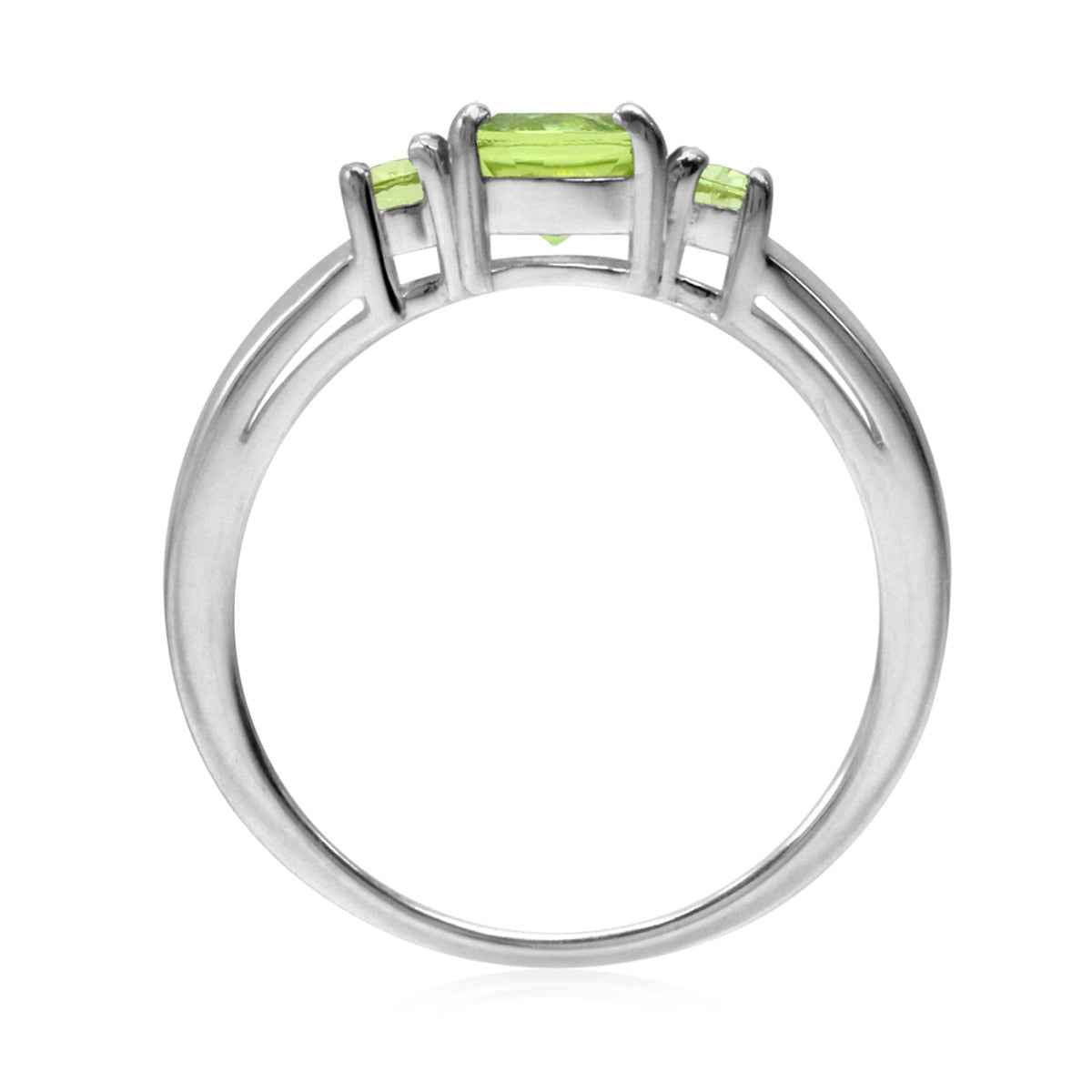 Natural 6 mm Cushion Green Peridot 925 Sterling Silver Engagement Promise Birthstone Ring