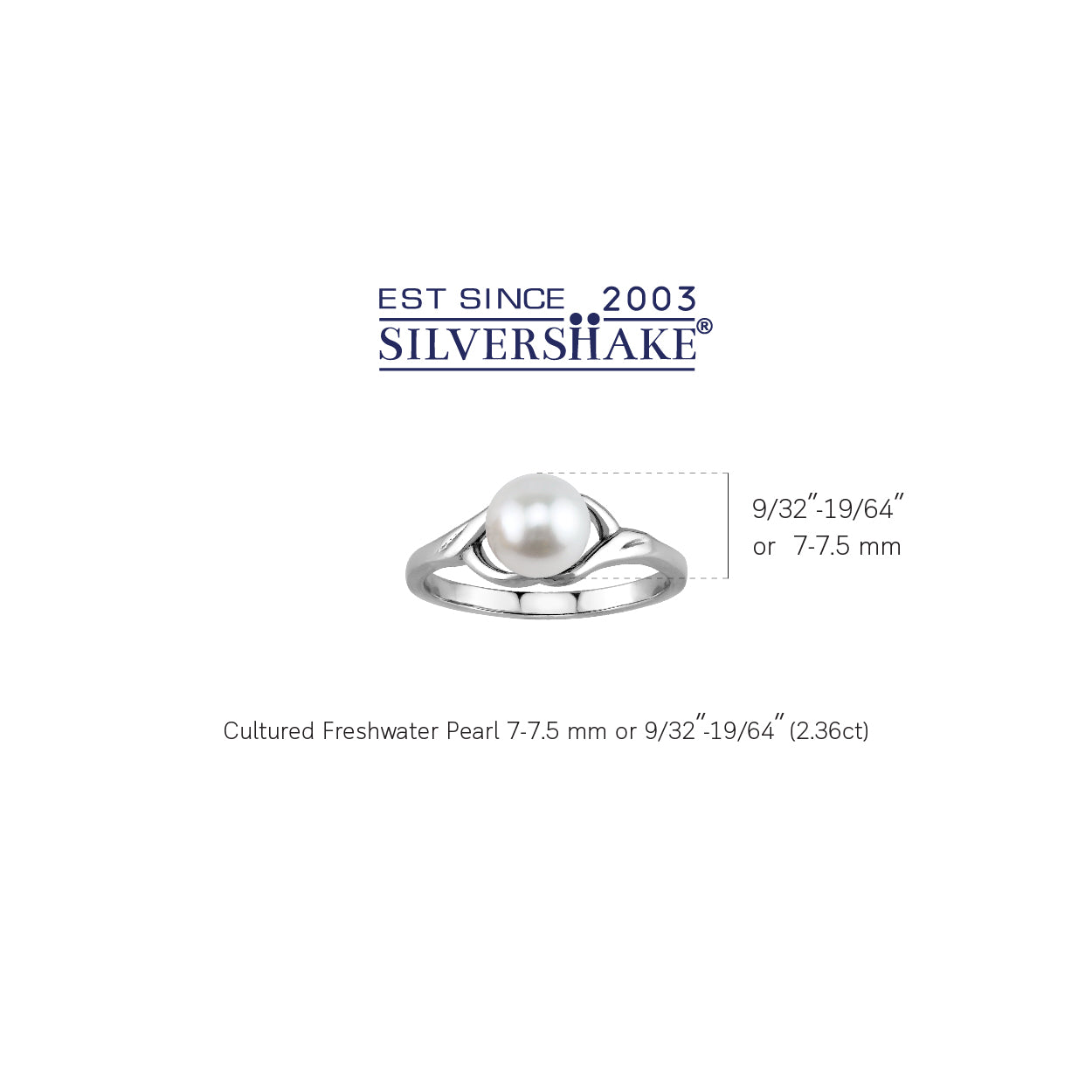 White Cultured Freshwater Pearl 925 Sterling Silver Promise Solitaire Ring - Silvershake-store
