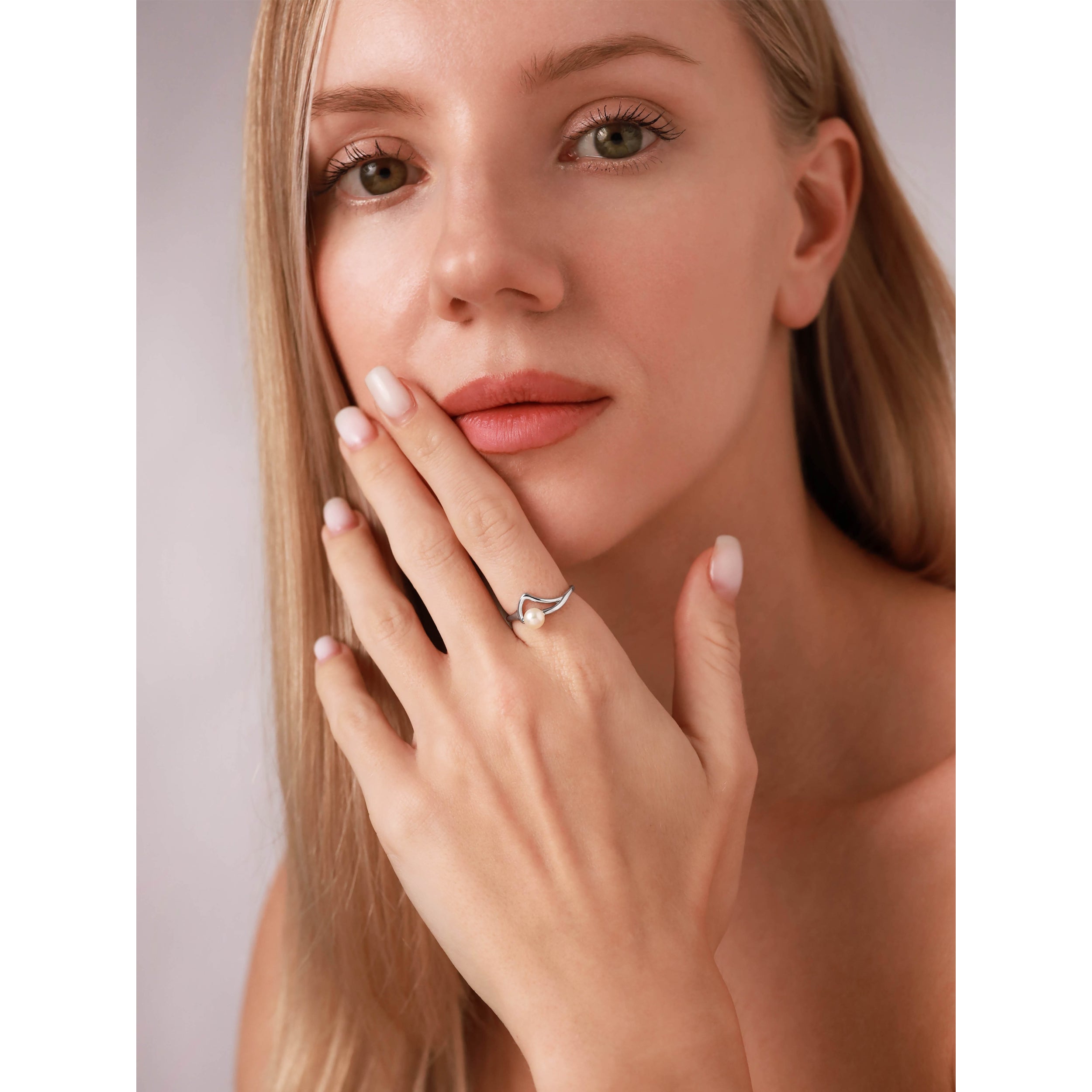 White Cultured Freshwater Pearl 925 Sterling Silver Minimalist Solitaire Ring - Silvershake-store