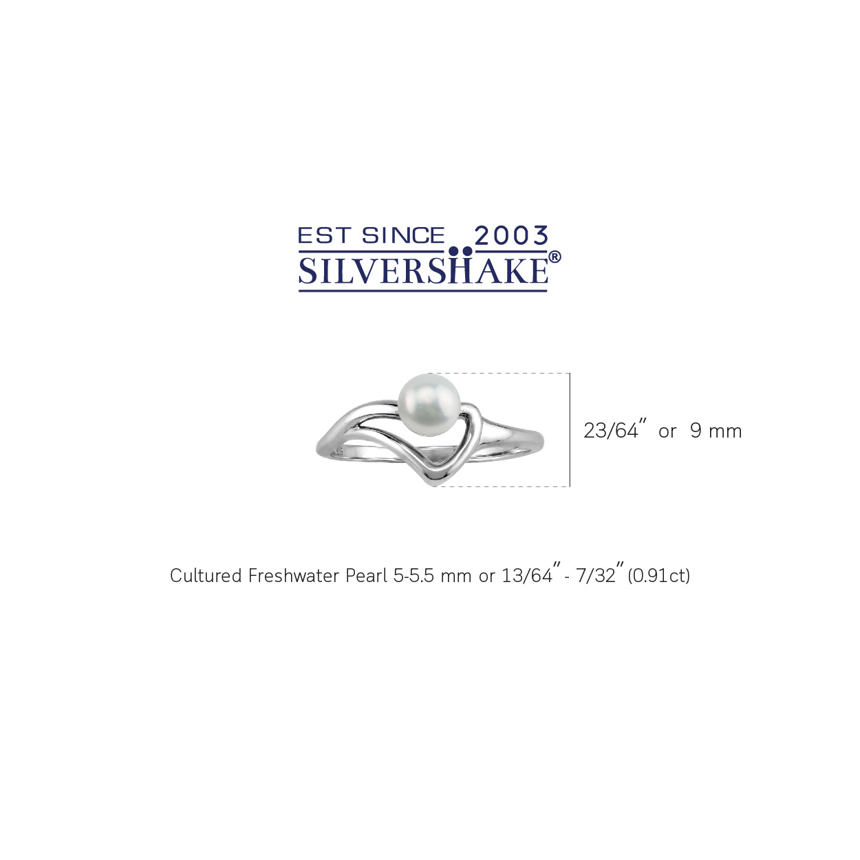 White Cultured Freshwater Pearl 925 Sterling Silver Minimalist Solitaire Ring - Silvershake-store