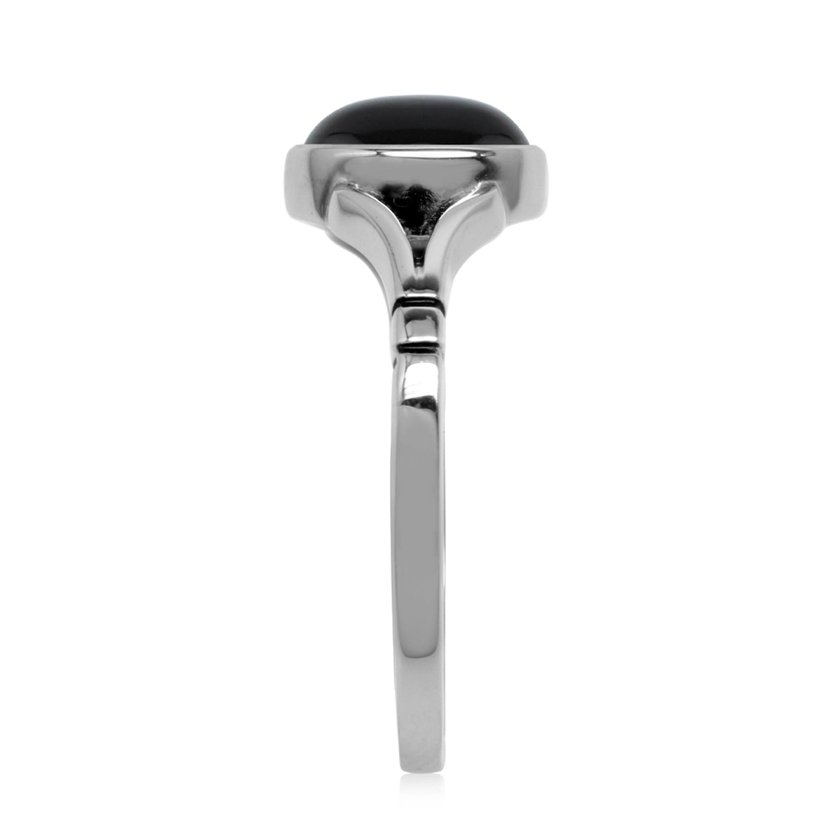 8X6mm Natural Black Onyx 925 Sterling Silver Solitaire Casual Gemstone Ring - Silvershake-store