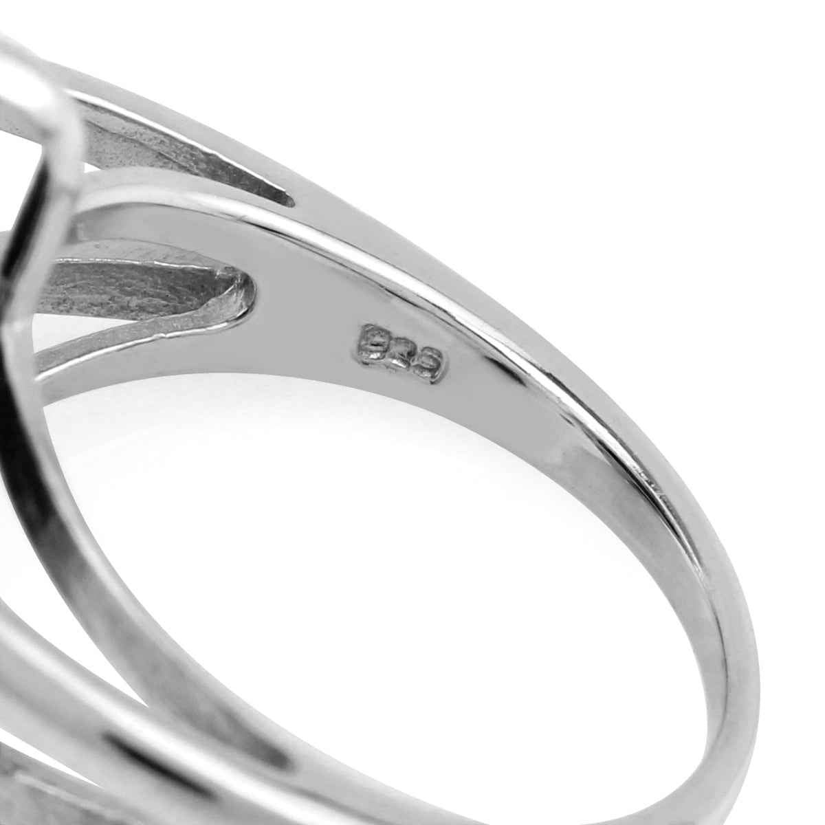 14 ct 18X13mm Natural Black Onyx 925 Sterling Silver Cocktail Anniversary Ring