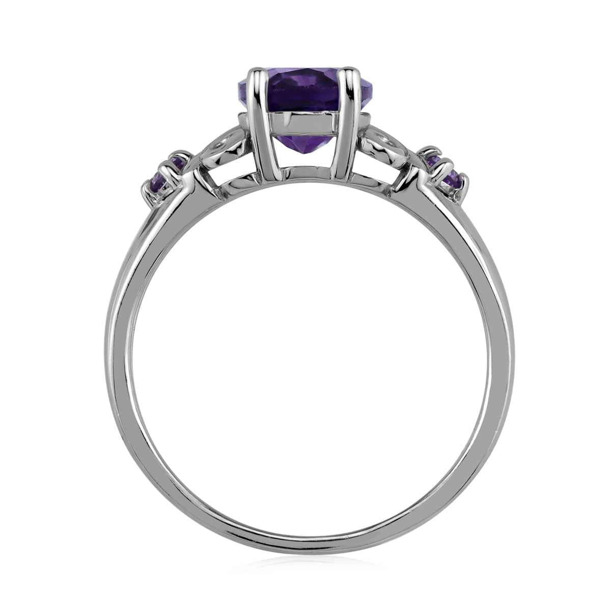 Genuine 1.7 CTW African Purple Amethyst 9X7mm 925 Sterling Silver Victorian Style Engagement Ring February Birthstone Gemstone