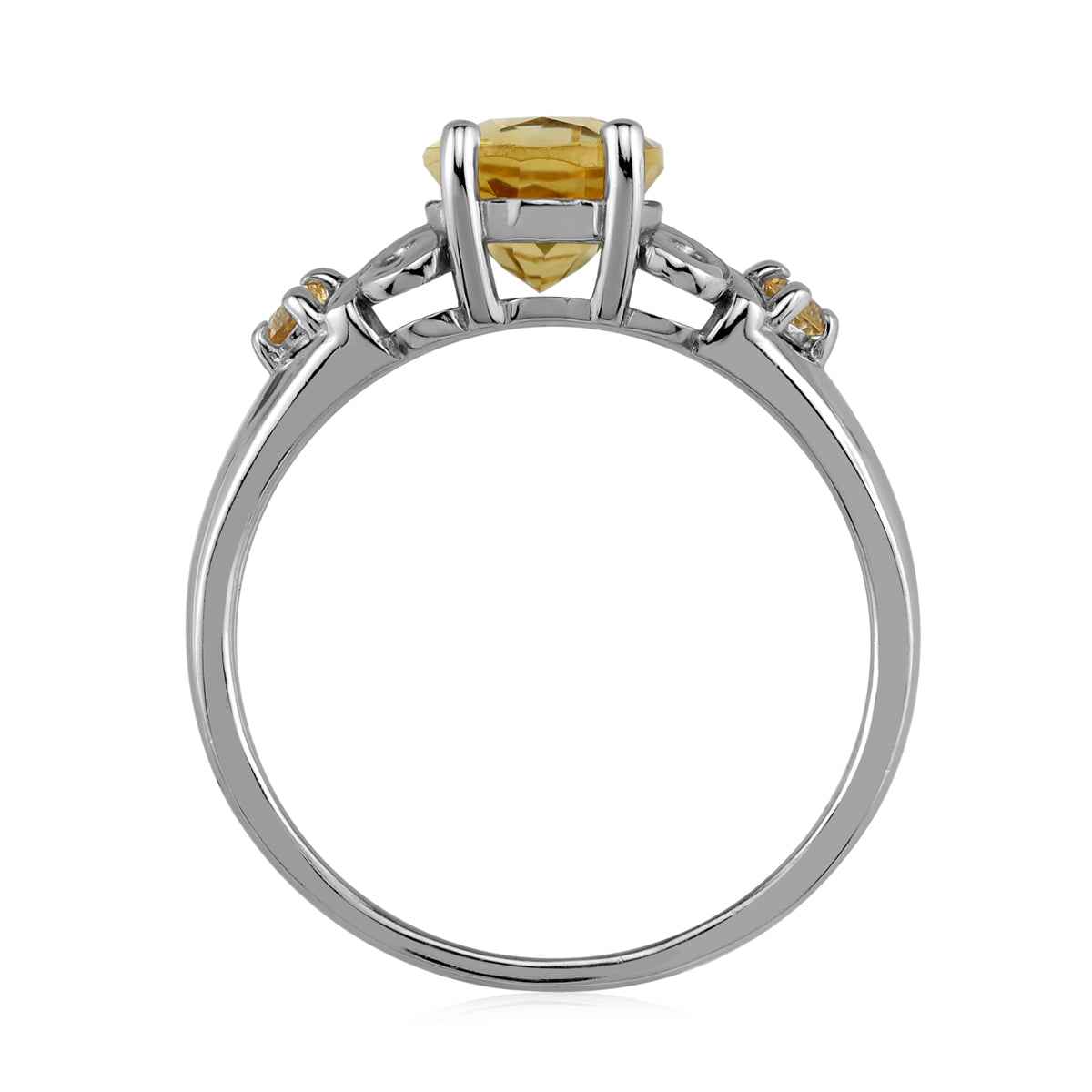 Genuine 1.92 CTW Yellow Citrine 9X7mm 925 Sterling Silver Victorian Style Engagement Ring