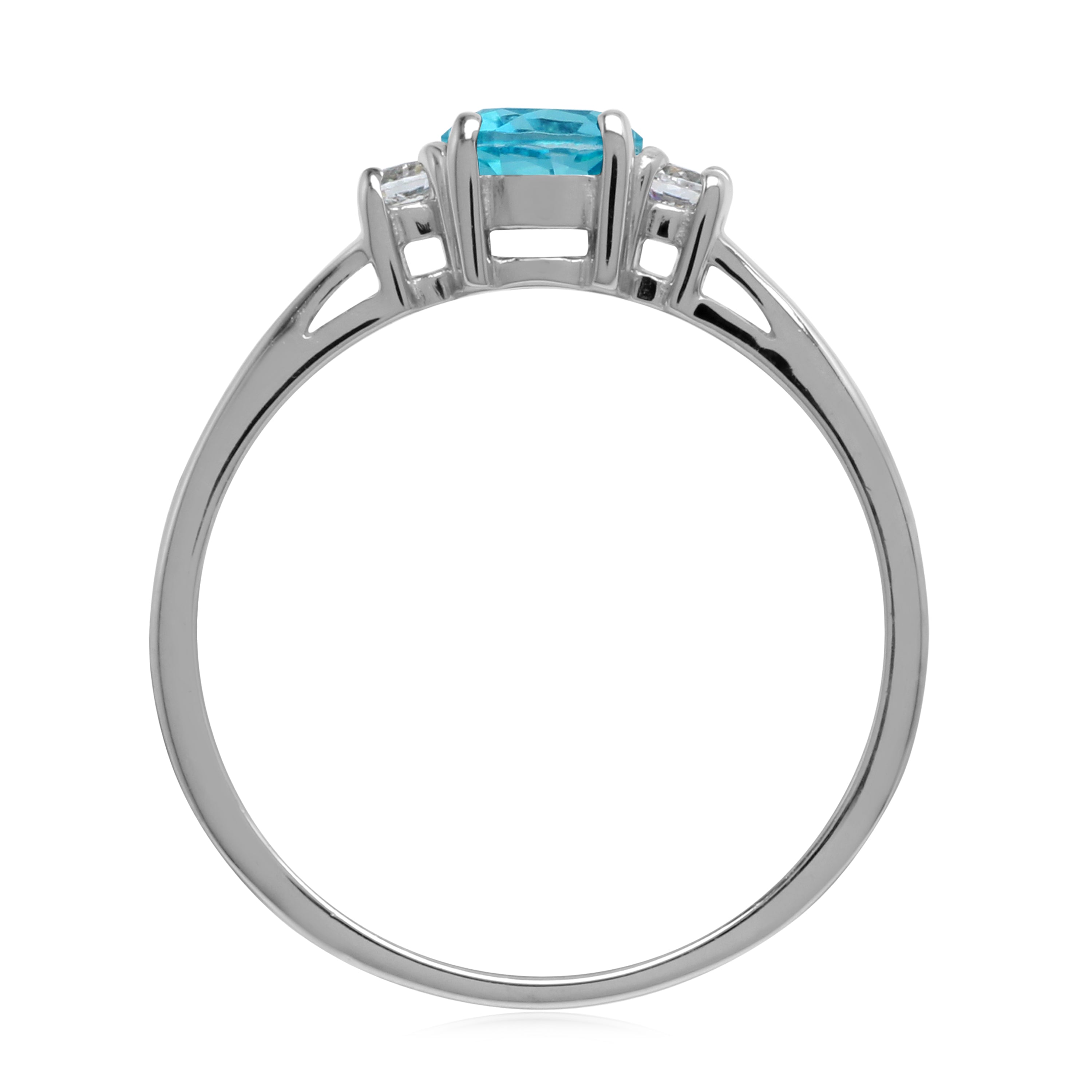 5MM Petite Round Shape Genuine Paraiba Neon Blue Topaz 925 Sterling Silver Promise Gemstone Ring - Silvershake-store